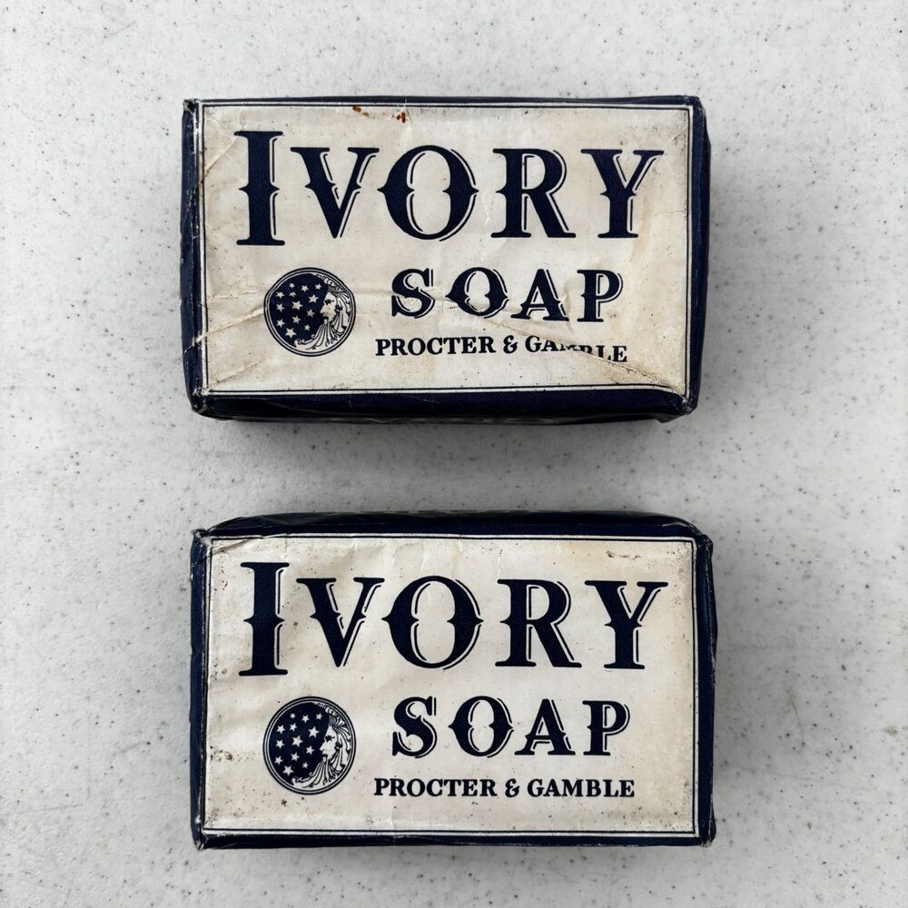 Vintage 1940s Ivory Soap 2 Large Soap Bars Collectable Made USA It Floats Pure